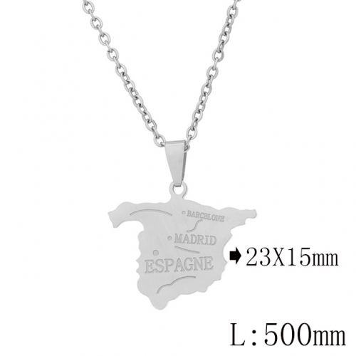 BC Wholesale Map Necklace Jewelry Stainless Steel 316L Necklace NO.#YJ009N0686