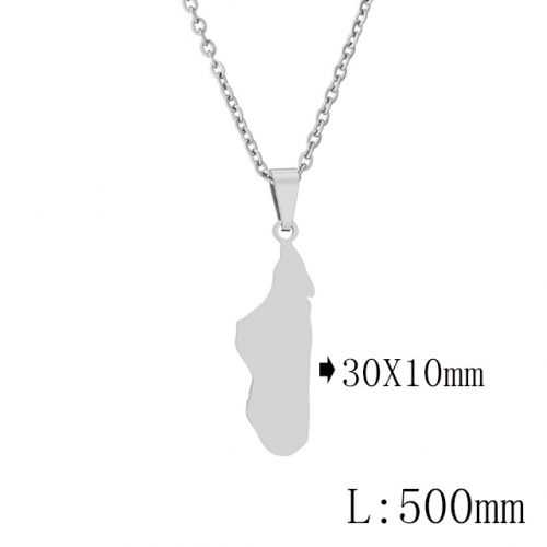 BC Wholesale Map Necklace Jewelry Stainless Steel 316L Necklace NO.#YJ009N0343