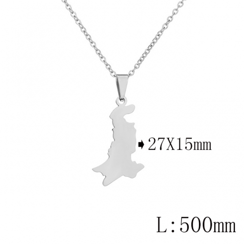 BC Wholesale Map Necklace Jewelry Stainless Steel 316L Necklace NO.#YJ009N0547