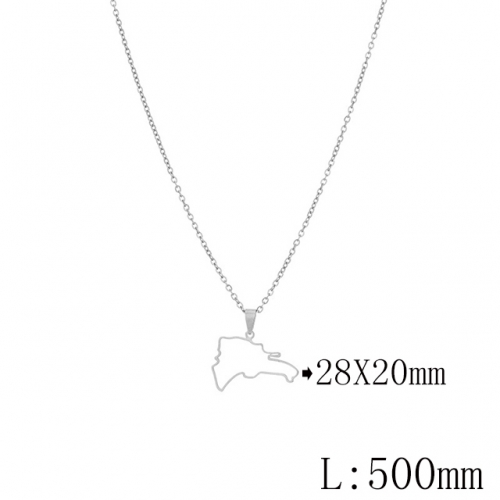BC Wholesale Map Necklace Jewelry Stainless Steel 316L Necklace NO.#YJ009N0661