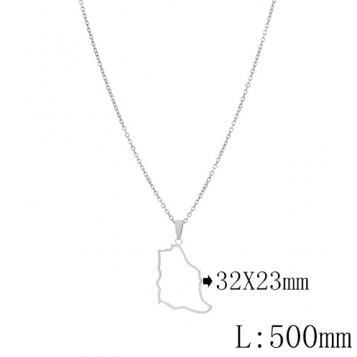 BC Wholesale Map Necklace Jewelry Stainless Steel 316L Necklace NO.#YJ009N0700