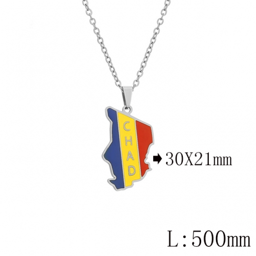 BC Wholesale Map Necklace Jewelry Stainless Steel 316L Necklace NO.#YJ009N0595