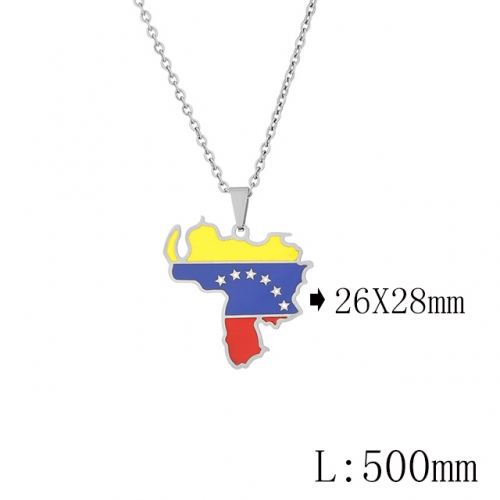 BC Wholesale Map Necklace Jewelry Stainless Steel 316L Necklace NO.#YJ009N0253