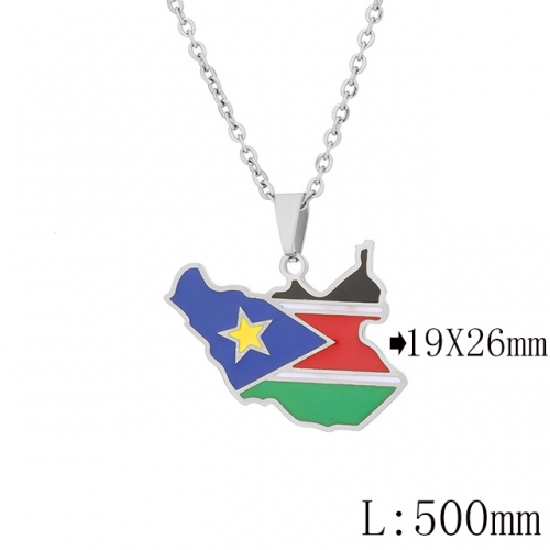 BC Wholesale Map Necklace Jewelry Stainless Steel 316L Necklace NO.#YJ009N0684