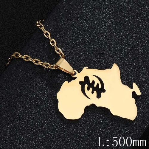 BC Wholesale Map Necklace Jewelry Stainless Steel 316L Necklace NO.#YJ009N0673