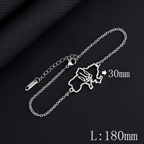 BC Wholesale Map Bracelets Jewelry Stainless Steel 316L Bracelets NO.#YJ009B0002
