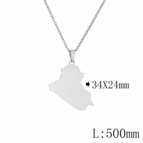 BC Wholesale Map Necklace Jewelry Stainless Steel 316L Necklace NO.#YJ009N0339