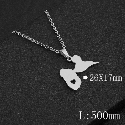 BC Wholesale Map Necklace Jewelry Stainless Steel 316L Necklace NO.#YJ009N0137