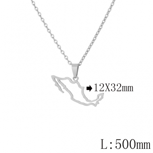 BC Wholesale Map Necklace Jewelry Stainless Steel 316L Necklace NO.#YJ009N0559