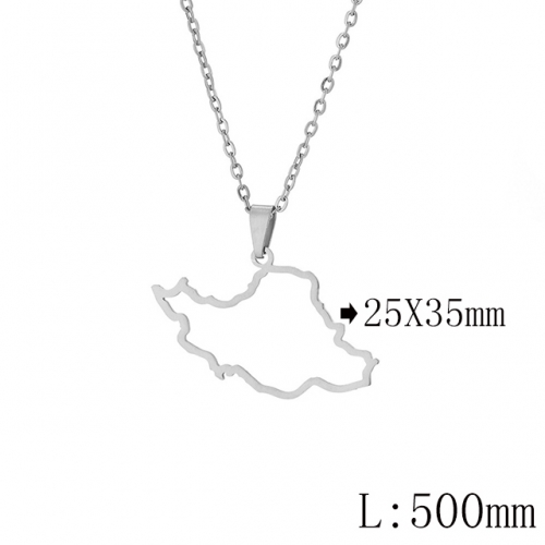 BC Wholesale Map Necklace Jewelry Stainless Steel 316L Necklace NO.#YJ009N0555