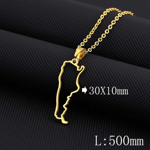 BC Wholesale Map Necklace Jewelry Stainless Steel 316L Necklace NO.#YJ009N0386
