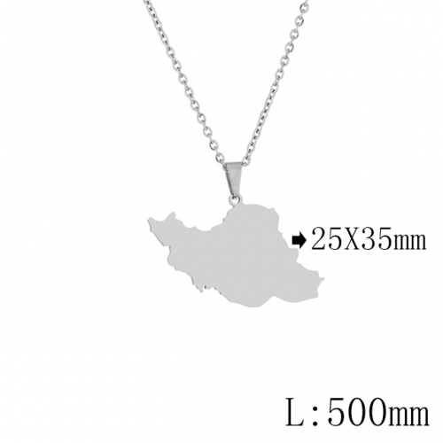 BC Wholesale Map Necklace Jewelry Stainless Steel 316L Necklace NO.#YJ009N0553