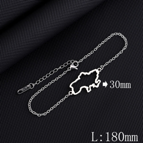 BC Wholesale Map Bracelets Jewelry Stainless Steel 316L Bracelets NO.#YJ009B0004