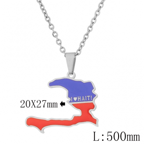 BC Wholesale Map Necklace Jewelry Stainless Steel 316L Necklace NO.#YJ009N0255
