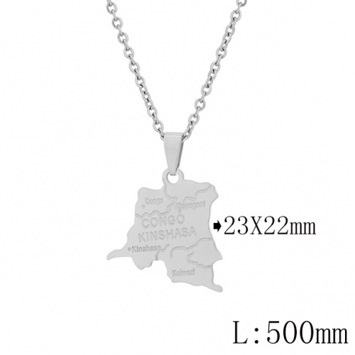 BC Wholesale Map Necklace Jewelry Stainless Steel 316L Necklace NO.#YJ009N0696