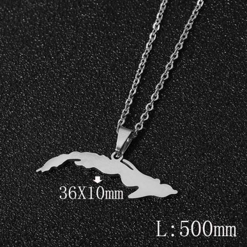 BC Wholesale Map Necklace Jewelry Stainless Steel 316L Necklace NO.#YJ009N0678