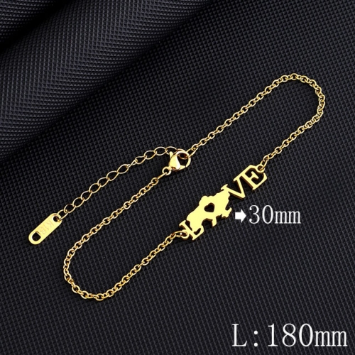 BC Wholesale Map Bracelets Jewelry Stainless Steel 316L Bracelets NO.#YJ009B0007