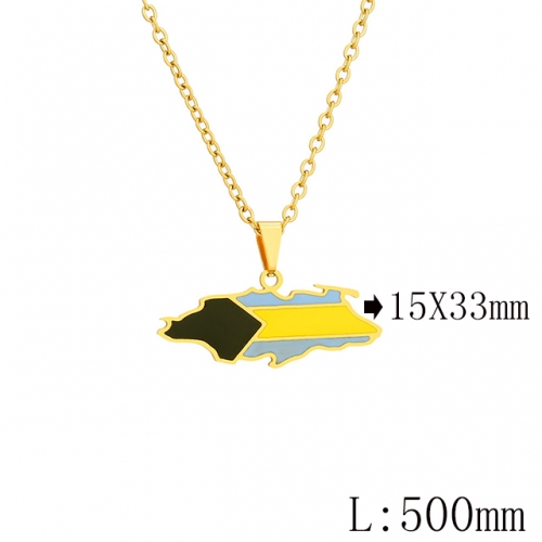 BC Wholesale Map Necklace Jewelry Stainless Steel 316L Necklace NO.#YJ009N0592