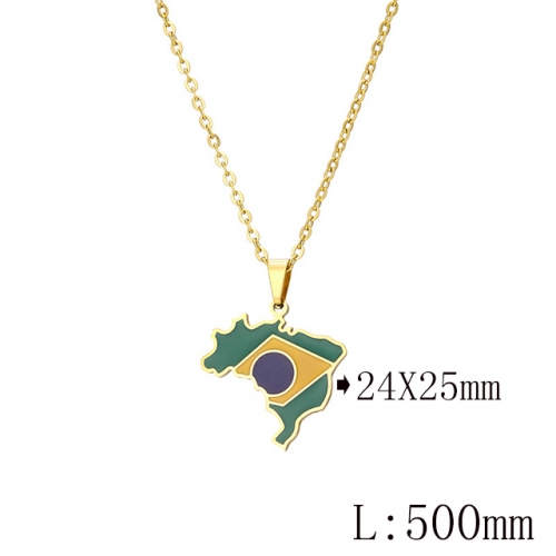 BC Wholesale Map Necklace Jewelry Stainless Steel 316L Necklace NO.#YJ009N0172