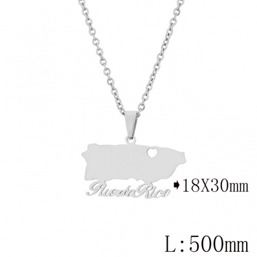 BC Wholesale Map Necklace Jewelry Stainless Steel 316L Necklace NO.#YJ009N0461