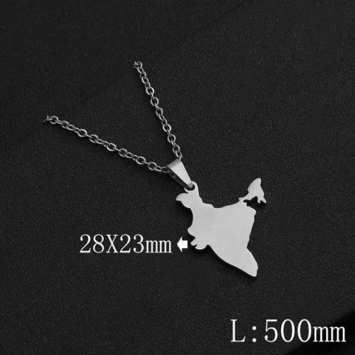BC Wholesale Map Necklace Jewelry Stainless Steel 316L Necklace NO.#YJ009N0463