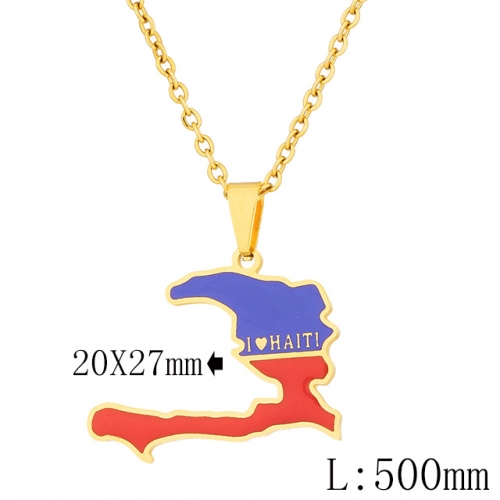 BC Wholesale Map Necklace Jewelry Stainless Steel 316L Necklace NO.#YJ009N0254