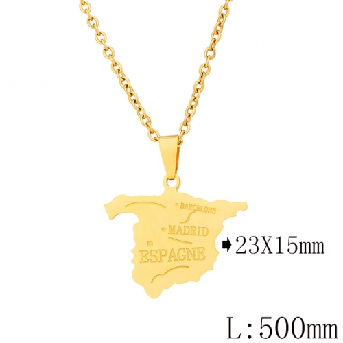 BC Wholesale Map Necklace Jewelry Stainless Steel 316L Necklace NO.#YJ009N0685