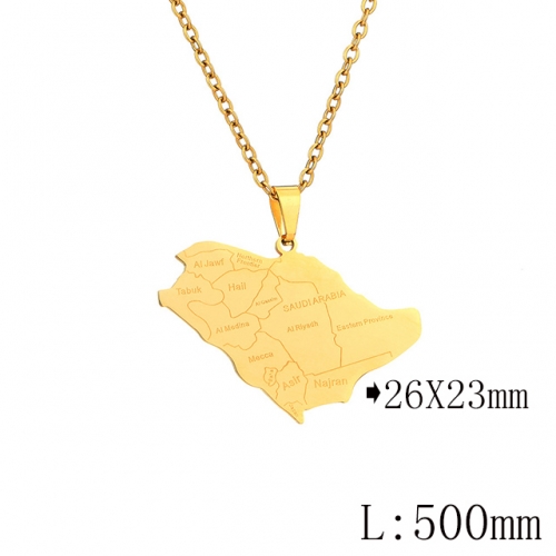 BC Wholesale Map Necklace Jewelry Stainless Steel 316L Necklace NO.#YJ009N0681
