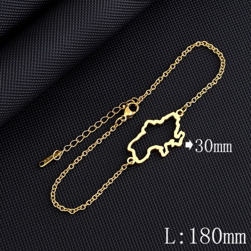 BC Wholesale Map Bracelets Jewelry Stainless Steel 316L Bracelets NO.#YJ009B0003