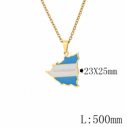 BC Wholesale Map Necklace Jewelry Stainless Steel 316L Necklace NO.#YJ009N0332