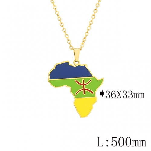 BC Wholesale Map Necklace Jewelry Stainless Steel 316L Necklace NO.#YJ009N0600
