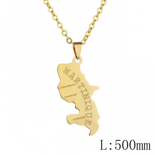 BC Wholesale Map Necklace Jewelry Stainless Steel 316L Necklace NO.#YJ009N0320