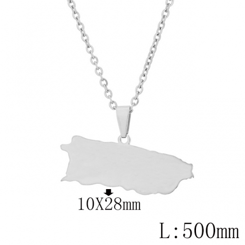 BC Wholesale Map Necklace Jewelry Stainless Steel 316L Necklace NO.#YJ009N0759