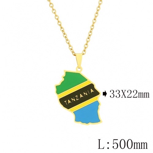 BC Wholesale Map Necklace Jewelry Stainless Steel 316L Necklace NO.#YJ009N0606