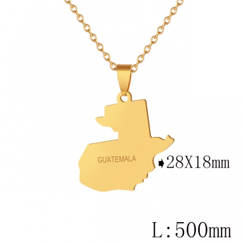 BC Wholesale Map Necklace Jewelry Stainless Steel 316L Necklace NO.#YJ009N0701