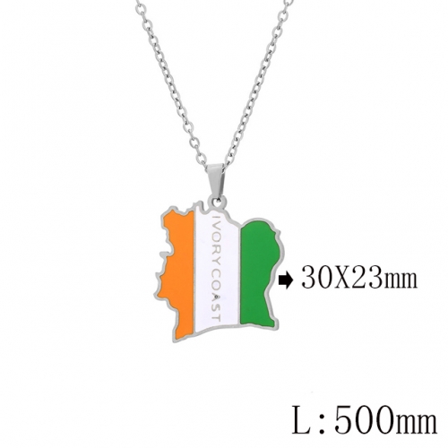 BC Wholesale Map Necklace Jewelry Stainless Steel 316L Necklace NO.#YJ009N0692