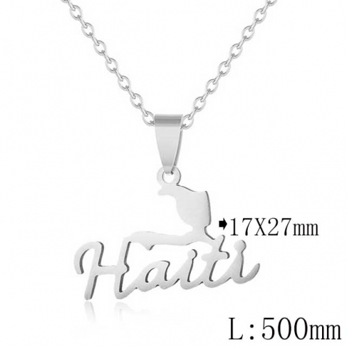 BC Wholesale Map Necklace Jewelry Stainless Steel 316L Necklace NO.#YJ009N0680