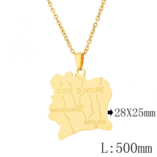BC Wholesale Map Necklace Jewelry Stainless Steel 316L Necklace NO.#YJ009N0334