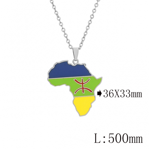 BC Wholesale Map Necklace Jewelry Stainless Steel 316L Necklace NO.#YJ009N0601