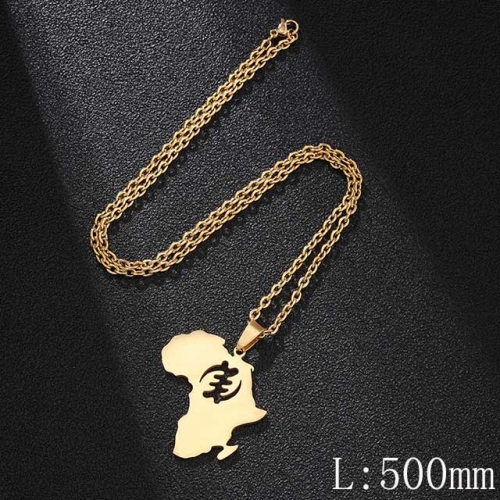 BC Wholesale Map Necklace Jewelry Stainless Steel 316L Necklace NO.#YJ009N0675