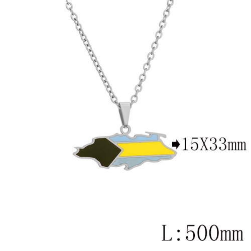BC Wholesale Map Necklace Jewelry Stainless Steel 316L Necklace NO.#YJ009N0593