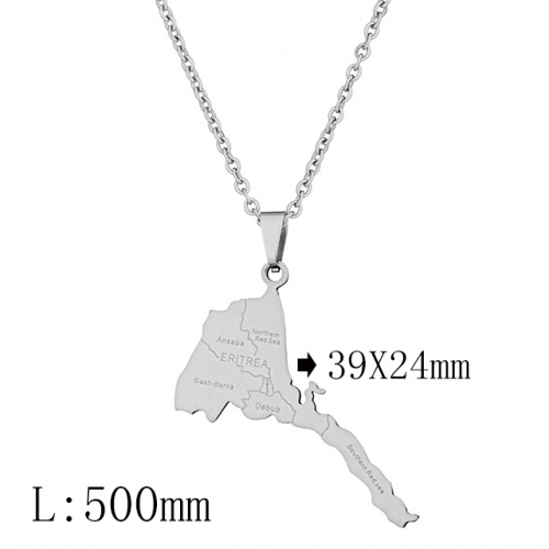 BC Wholesale Map Necklace Jewelry Stainless Steel 316L Necklace NO.#YJ009N0311