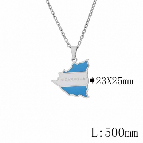 BC Wholesale Map Necklace Jewelry Stainless Steel 316L Necklace NO.#YJ009N0333