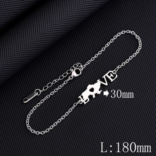 BC Wholesale Map Bracelets Jewelry Stainless Steel 316L Bracelets NO.#YJ009B0008