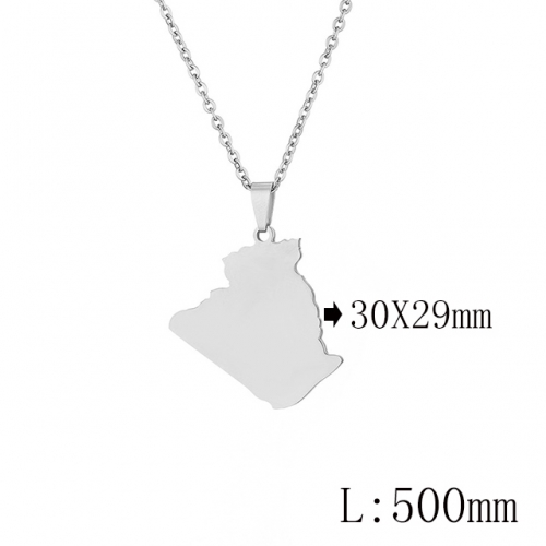 BC Wholesale Map Necklace Jewelry Stainless Steel 316L Necklace NO.#YJ009N0373