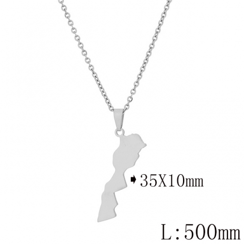 BC Wholesale Map Necklace Jewelry Stainless Steel 316L Necklace NO.#YJ009N0453