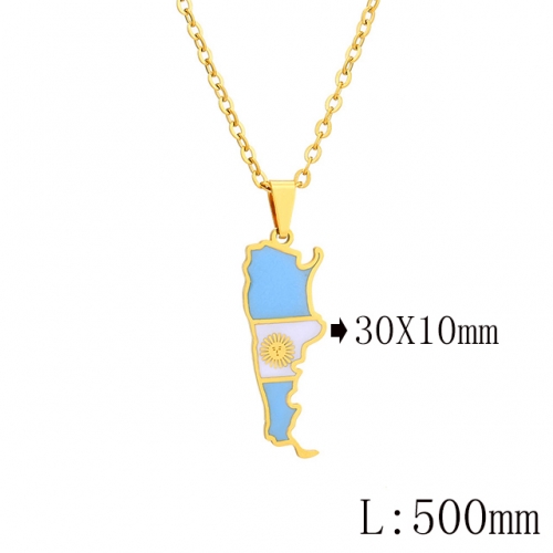 BC Wholesale Map Necklace Jewelry Stainless Steel 316L Necklace NO.#YJ009N0424