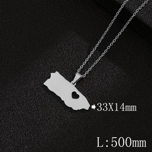 BC Wholesale Map Necklace Jewelry Stainless Steel 316L Necklace NO.#YJ009N0185