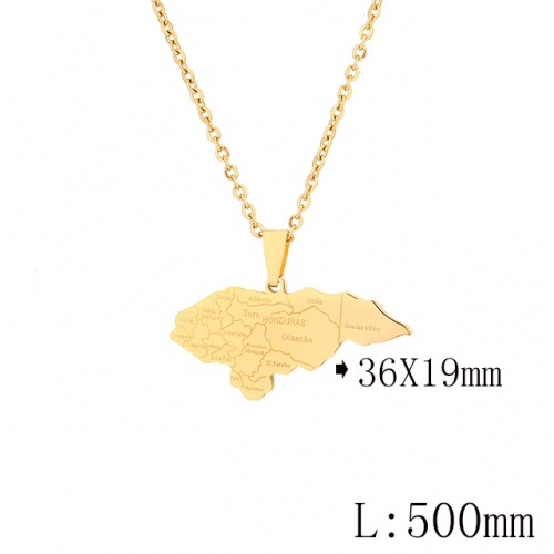 BC Wholesale Map Necklace Jewelry Stainless Steel 316L Necklace NO.#YJ009N0608