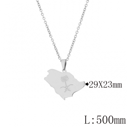 BC Wholesale Map Necklace Jewelry Stainless Steel 316L Necklace NO.#YJ009N0698